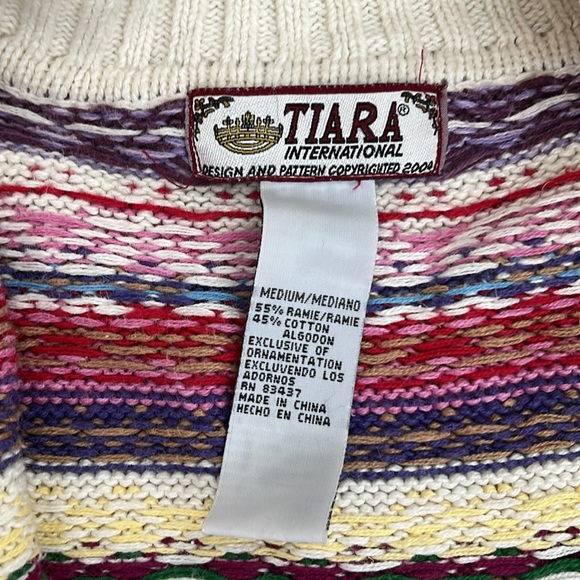 Vintage colorful sweater cardigan size M - Picture 4 of 6